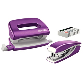 Leitz Locher und Heftgeräte Set NeXXt WOW lila-metallic