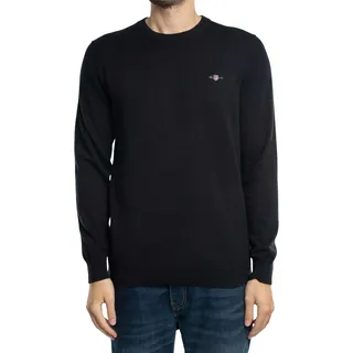 GANT Herren Classic Cotton C-Neck Pullover Schwarz, L