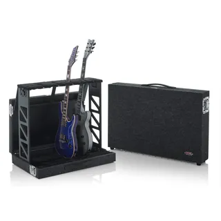 GATOR Cases Rack Style Gitarrenständer; für bis zu Vier Akustik-, Elektro- oder Bassgitarren (GTRSTD4)