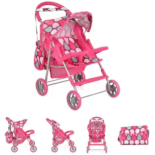 Moni Trade Puppenwagen Mini rosa