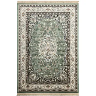 Steffensmeier Orientteppich, Grün, Textil, Orientalisch, Rechteckig, 135x195 cm für Fußbodenheizung geeignet, Teppiche | Wohnzimmer | Orient | Pflegeleicht | Kirman Größe: