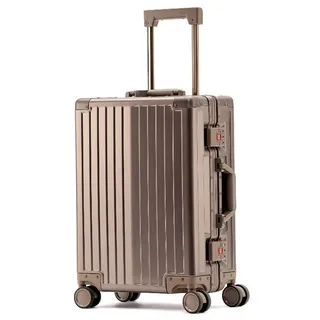 Heuer "STRIPE" Aluminiumkoffer Reisekoffer Hartschale, Champagner, 24 Zoll - Beige