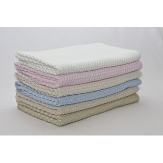 Sonnenstrick SODE5 Erstlingsdecke/Babydecke/Kuscheldecke/Strickdecke aus 100% Bio Baumwolle kba 80 x 80 cm natur