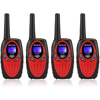 Retevis RT628 Walkie Talkie 4er Set, Kinder Funkgerät Große Reichweite, Ostern Geschenke Kinder, Spielzeug ab 3-12 Jahre,Geschenke für Geburtstag Urlaub, Camping, Abenteuer (2 Paare, Rot)