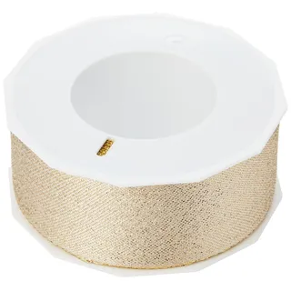 Präsent Geschenkband Gold, Stoffband, 40mm x 20m, glitzernd