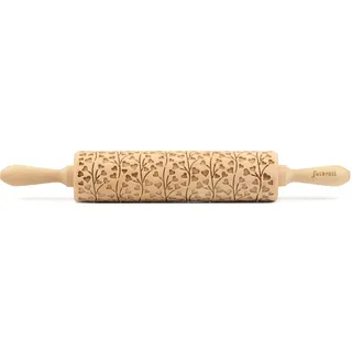 Folkroll "3D-Motiv-Teigrolle", braun, L:43cm, Buchenholz, Teigroller, Spring Hearts
