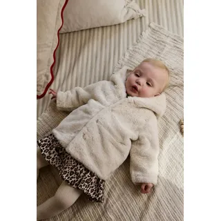 Next Fellimitatmantel Baby Jacke mit Kunstfell und Kapuze (1-tlg) weiß 74 (9M)