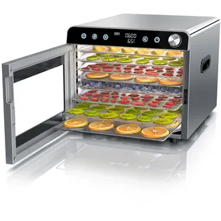 Arendo Dörrautomat 8 Dörrfächer Edelstahl Drehknopf 700W 30°C-85°C