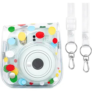 Rieibi Schutzhülle für Fujifilm Instax Mini 12 - PVC für Instax 12 Kameratasche für Fuji Instax Mini 12 Sofortbildkamera - für Fuji Instax 12 Tasche Cover mit Gurt