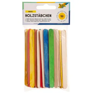Folia Bastelholz mehrfarbig Holzstäbchen 114 x 10 x 2 mm 50 Stück