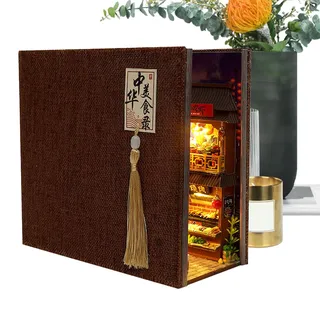 Nevalerra Book Nook-Kits für Erwachsene, Nook Kit | Kreatives 3D-Puzzle-Booknook-Kit, chinesischer Stil, Buchstützen mit LED-Licht - Bücherregal-Einsatz, Allee, Tischdekoration für