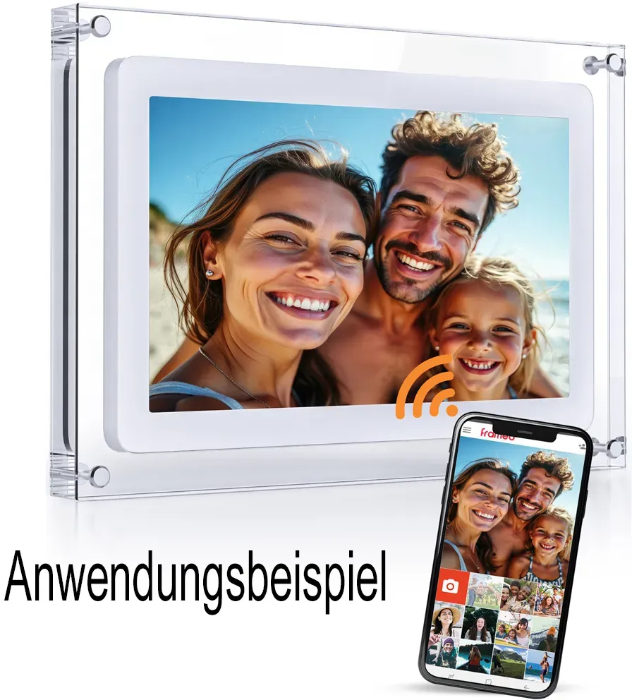 10" DPF-106  weiß/Acryl Digitaler Bilderrahmen