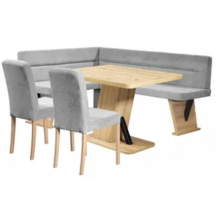 Home Affaire Eckbankgruppe »Laros Sitzgruppe, Eckbank, Stühle, Tisch« Set, 4tlg Set, perfekt für Küche, Esszimmer, Wohnzimmer, Bestseller, grau