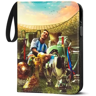 LYAILOOGXL Premium Zip Fussball Karten Sammelalbum - 400 Fächer Sammelalbum Fußball Karten PU-Material - Sammelkarten Album für Fussball zum Sammeln und Tauschen