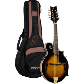 Ortega Guitars F-Style Mandoline Elektro-Akustisch – F-Holes – Mandolins – Inklusive Gig Bag – Massive Fichte / Ahorn, Mehrfarbig (RMFE90TS)