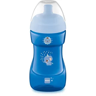MAM Sports Cup (330 ml),auslaufsicherer Baby Trinkbecher mit selbstöffnendem Ventil,Kinder rutschfester Greiffläche,ab 12+Monaten,Elefant, 6664141122