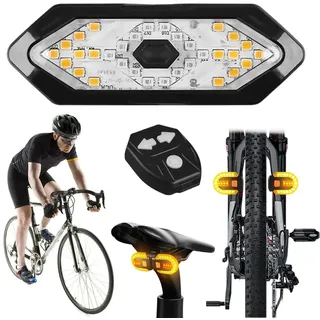 Drahtlose Fernbedienung für Fahrradrücklicht,Fahrrad Blinker,Blinker e Scooter,LED Drahtlose Fernbedienung Rücklicht-Wasserdicht Hochhelles Signal Licht Für Radfahren für Nachtfahrten (B)