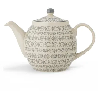 Bloomingville Teekanne Karine, Grau, aus Steingut, Maße D14xH16 cm, Inhalt 1200 ml, Spülmaschinengeeignet, 21100609