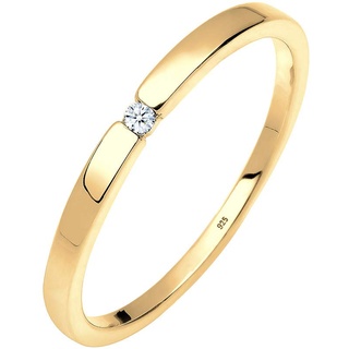 Elli DIAMONDS Verlobungsring Klassiker Diamant (0.015 ct.) 925 Sterling Silber 56 Damen