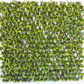 TENAX Divy 3D Trellis 100x200 cm Grün/Braun, synthetische Hecke auf dehnbarer Tragstruktur aus PVC