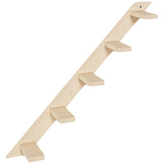 QLS Katzenstufen Katzenleiter Katzentreppe Wandmontage Kletterwand 5 Stufen 1 m Holz 9960 - Unlackiert