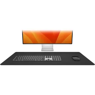 Twelve South DeskPad | Nachhaltige Leder-Verlängerungsmatte für die Maus, spritzwasserfest, rutschfeste Mausoberfläche, optimale Größe für den Displaygebrauch, Schwarz