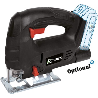 Ribimex PRBAT20/SS65SB Stichsäge 20V-RBAT20 Akku und ohne Ladegerät, rot und schwarz