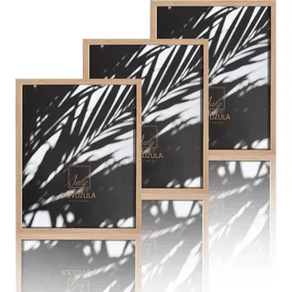 luxuskollektion Bilderrahmen 40x50cm Holz Fotorahmen Eiche Natur 3er Set
