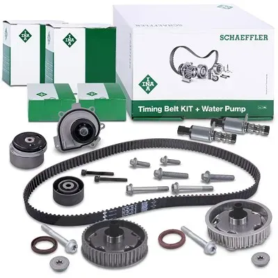 Schaeffler Ina Zahnriemensatz + 2x Nockenwellenversteller + 2x Steuerventil [Hersteller-Nr. 40675669] für Opel, Fiat, Chevrolet, Alfa Romeo