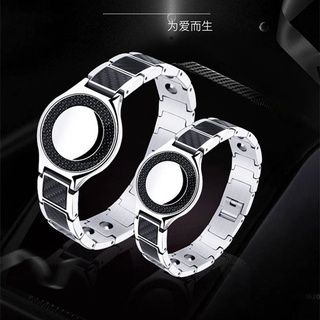 Edelstahl-Uhr-Zifferblatt-Kettenarmbänder, magnetisches Germanium-Kohlefaser-Armband, Energietherapie, Gesundheitsschmuck