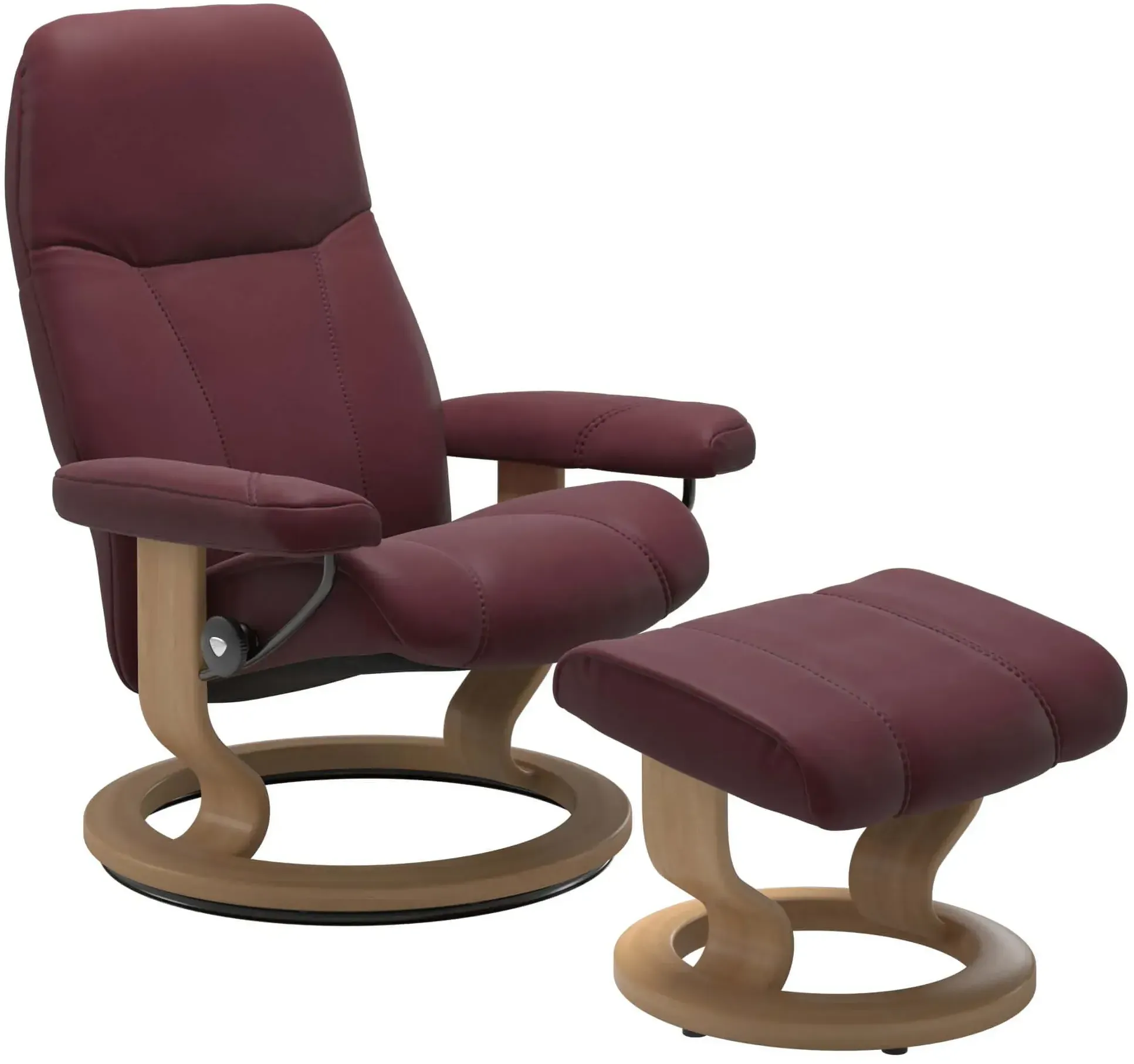 Stressless Sessel Consul | in bordeaux mit Hocker M Lieferung mit Montage