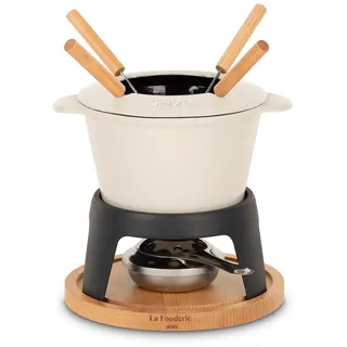 h.koenig Fonduemaschine für 4 Personen, Mont Joly Beige