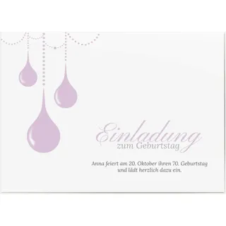 70. Geburtstag Einladungskarten Violett online gestalten und bestellen - Vintage Chic in Flieder | Wunderkarten.de