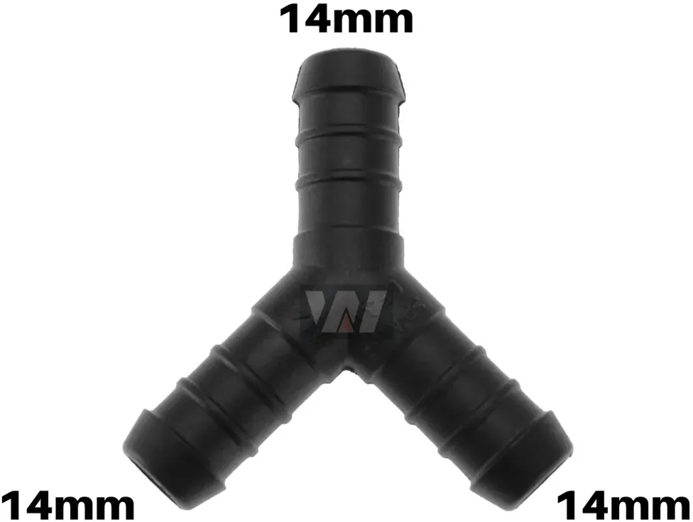 WamSter® Y Schlauchverbinder Pipe Connector 14mm Durchmesser