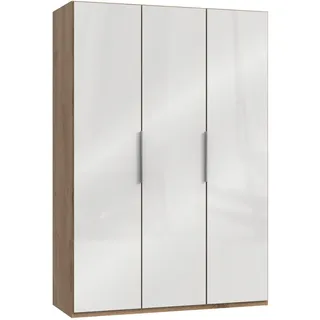 Level 150 x 216 x 58 cm Plankeneiche Nachbildung/Weißglas