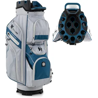 FANTASK Golfwagentasche mit 14 er Unterteilung & Tragegurt, Golfbag, leichtes Golf Cart Bag mit Regenhaube & 11 Taschen für Herren & Damen, Marineblau