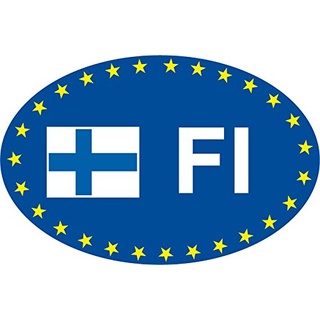 Safirmes 2 x Europa Oval FI Aufkleber Code Land Auto Motorrad 7 x 10 cm Finnland