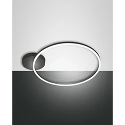 Fabas Luce LED Deckenleuchte GIOTTO inkl. SMART LUCE, 1-fach, Ø 60cm, 36W 3000K 3780lm, dimmbar, schwarz FAB-3508-61-101-01