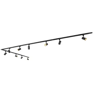 Qazqa Schienensystem-Sets Jeana, 476 cm, (1-tlg), GU10, Schwarz, Modern, Aluminium, Deckenstrahler 10-flammig schwarz