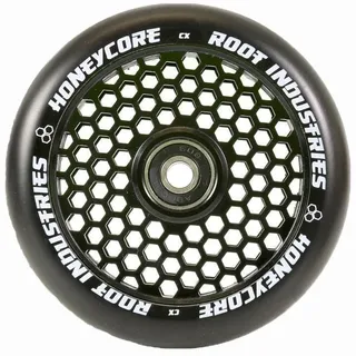 Root Industries Root Industrie Air Honeycore 110mm Stunt-Scooter Rolle + Fantic26 Sticker (Schwarz/Pu Schwarz)