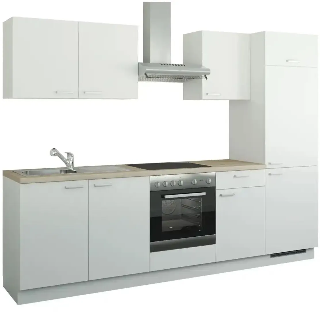 Küchenzeile mit Elektrogeräten   ¦ weiß ¦ Maße (cm): B: 270