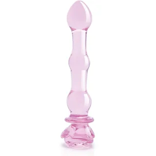 Dream Toys Glaze Glass 8" Rosebud Beaded Dildo 19.3 cm