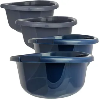 Centi 4er Schüssel-Set Mix 20L Große Rührschüsseln Ø45cm - Dunkelgrau
