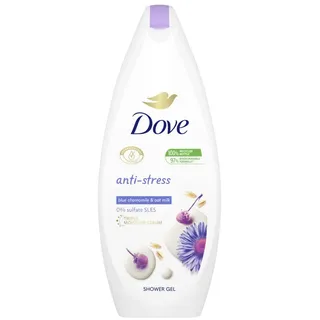 Dove Anti-Stress-Dusche mit Kamille, feuchtigkeitsspendendes Duschgel, sanfte Formel für das Mikrobiom der Haut, 97% biologisch abbaubar, Duschbad für Damen und Herren, 250 ml