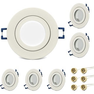 KYOTECH Einbauleuchten bad rahmen 6er set,Runder Wasserdichte Einbauleuchten rahmen led strahler IP44 für Feuchtraum Badezimmer Dusche Aussen,Mit GU10 Fassung für Halogen und LED Strahler