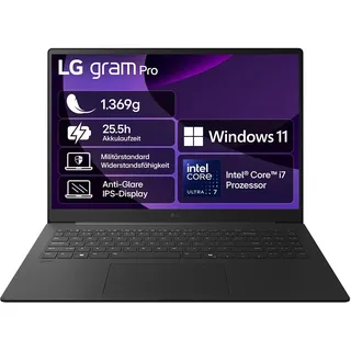 LG gram Pro 17 2025 Intel Core Ultra 7 255H 32 GB RAM 2 TB SSD Win11 Home Schwarz