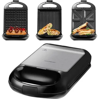 Steinborg 3in1 Sandwichmaker Kontaktgrill Waffeleisen | Cool-Touch | Antihaftbeschichtung