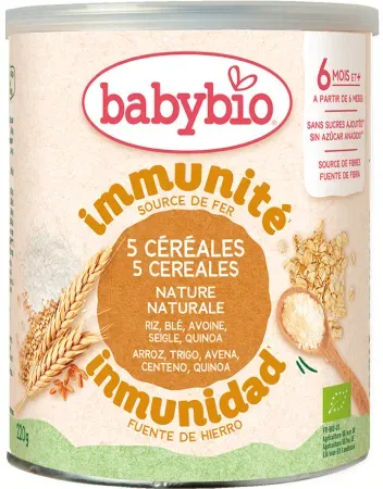 Babybio 5 Getreide Natur Ab 6 Monate Dose 220g
