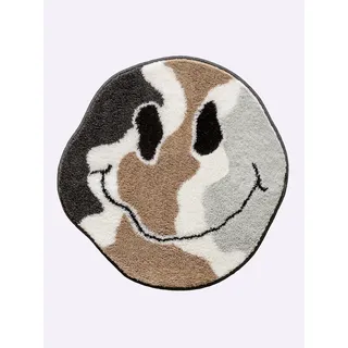 Badematte GRUND Gr. 1, grau (grau, anthrazit), rund (50cm x 50cm),, Badematten