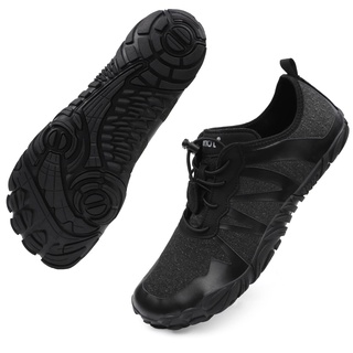 riemot Barfußschuhe Herren Zehenschuhe Outdoor Barfussschuhe Fitnessschuhe Schnell Trocknend Traillaufschuhe Aquaschuhe Wasserschuhe Schwimmschuhe Sommer Strandschuhe, schwarz, gr 41